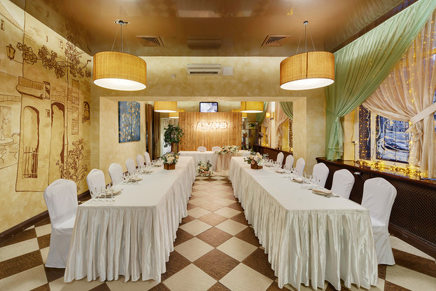 Интерьер банкетный зал Банкетные залы ресторанного комплекса Almond