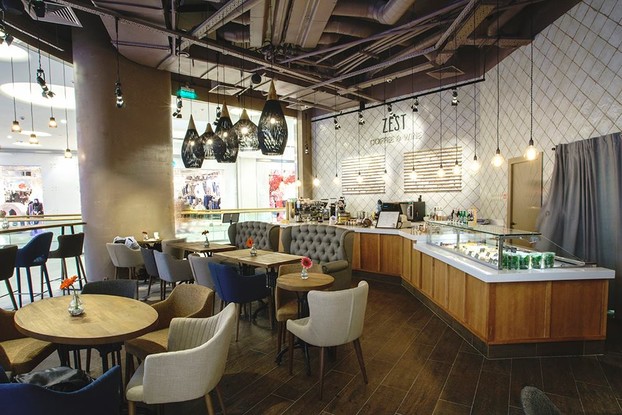Интерьер кафе Zest Coffee & Wine