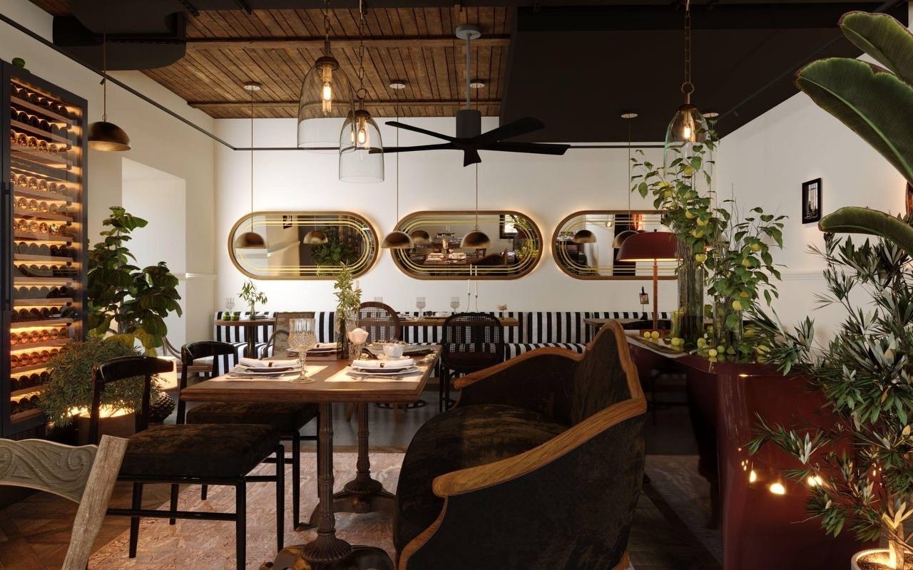 Интерьер ресторан Merci Madlen