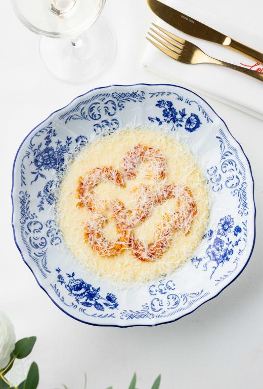 Кукурузная каша с креветками