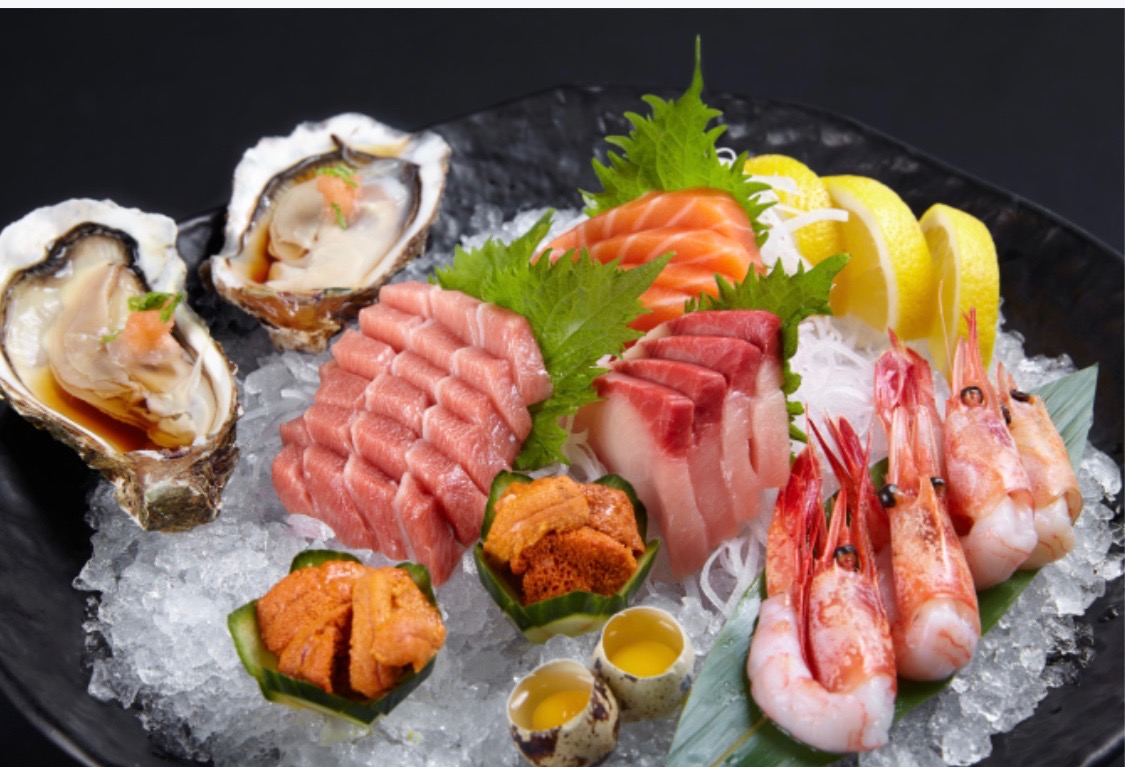 Плато с морепродуктами в Ginza