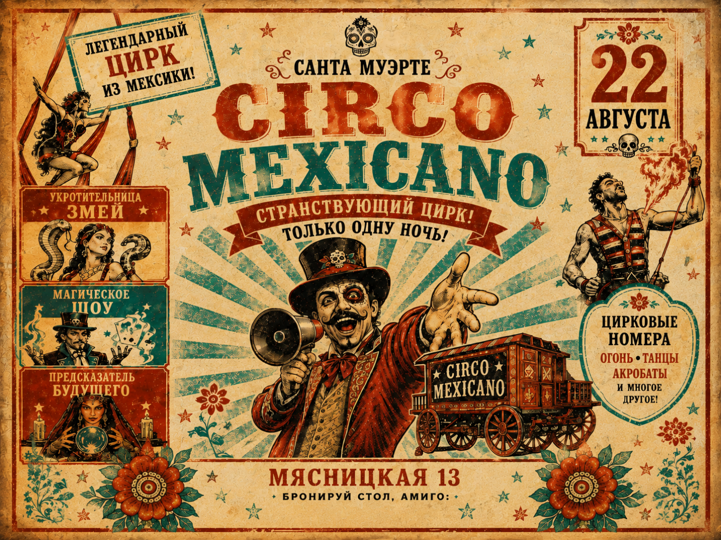 Mexican Circus | Santa Muerte | ул. Мясницкая, 13с1
